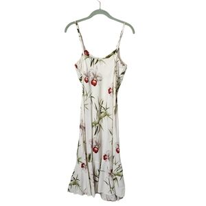 MILSON x VINTAGE Hawaiian dress light floral neutral 90s tank dress slip dress M